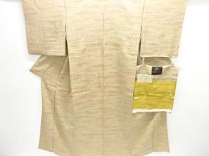 加藤唐九郎　陶彩染一ツ紋単衣小紋着物